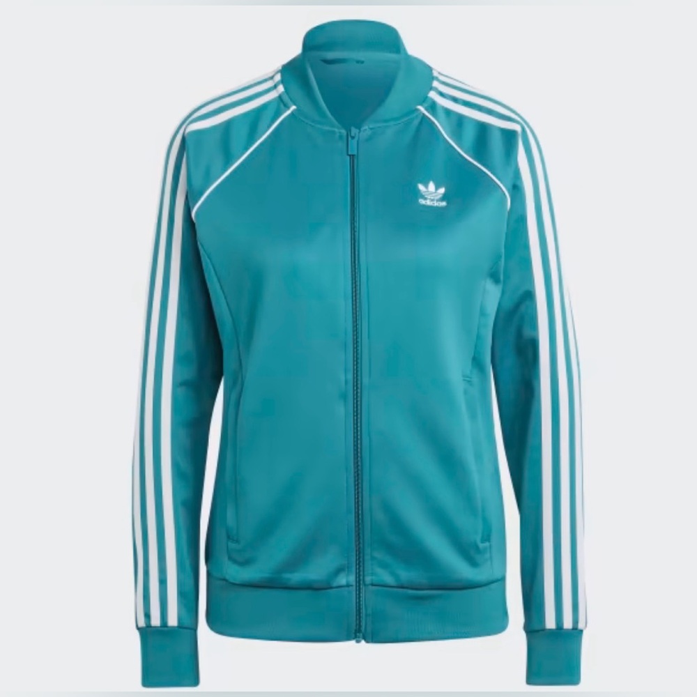 2pcs Adidas Aqua blue Tracksuit with White Accents - Picture 11 of 14